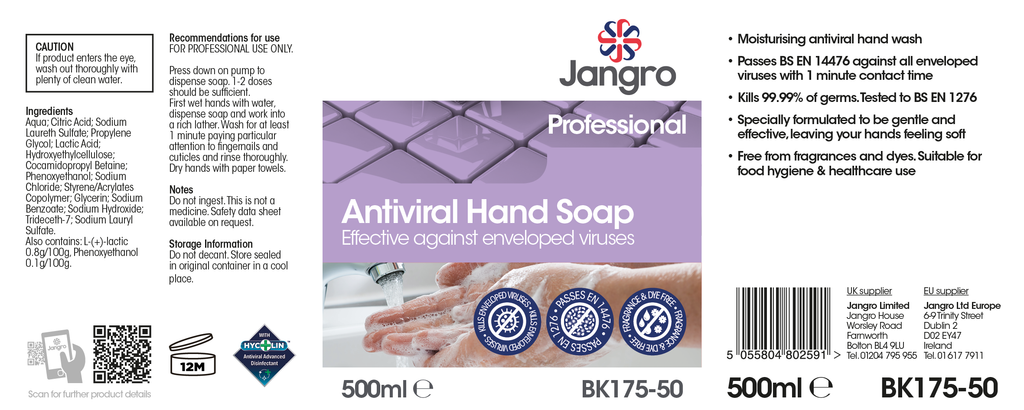 Jangro Professional Antiviral Hand Soap - 500ml