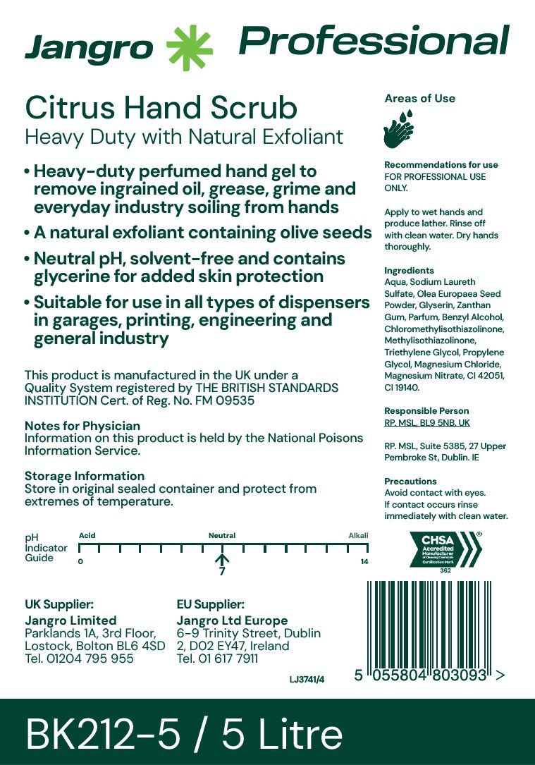 Jangro Professional Heavy Duty Citrus Hand Scrub - 5L
