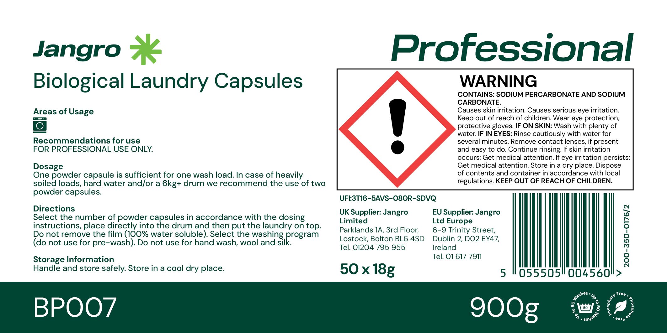 Jangro Biological Laundry Capsules