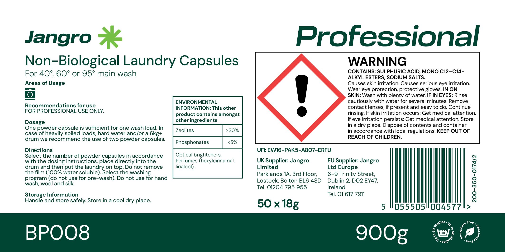Jangro Non-Biological Laundry Capsules