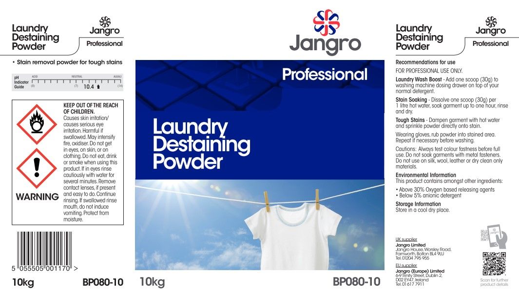 Jangro Professional Laundry Destaining Powder - 10kg