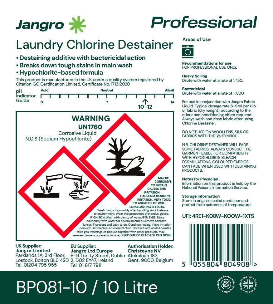 Jangro Laundry Chlorine Destainer - 10L