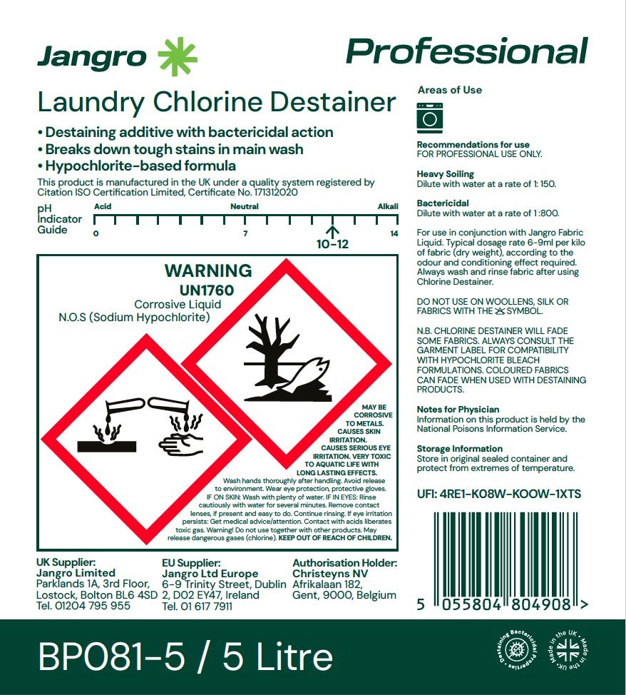 Jangro Laundry Chlorine Destainer - 5L