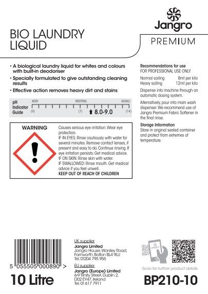 Jangro Premium Bio Laundry Liquid - 10L