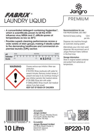 Jangro Premium Fabrix® Laundry Liquid - 10L