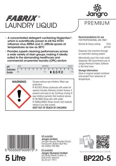 Jangro Premium Fabrix® Laundry Liquid - 5L