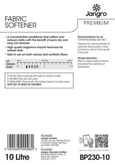 Jangro Premium Fabric Softener - 10L