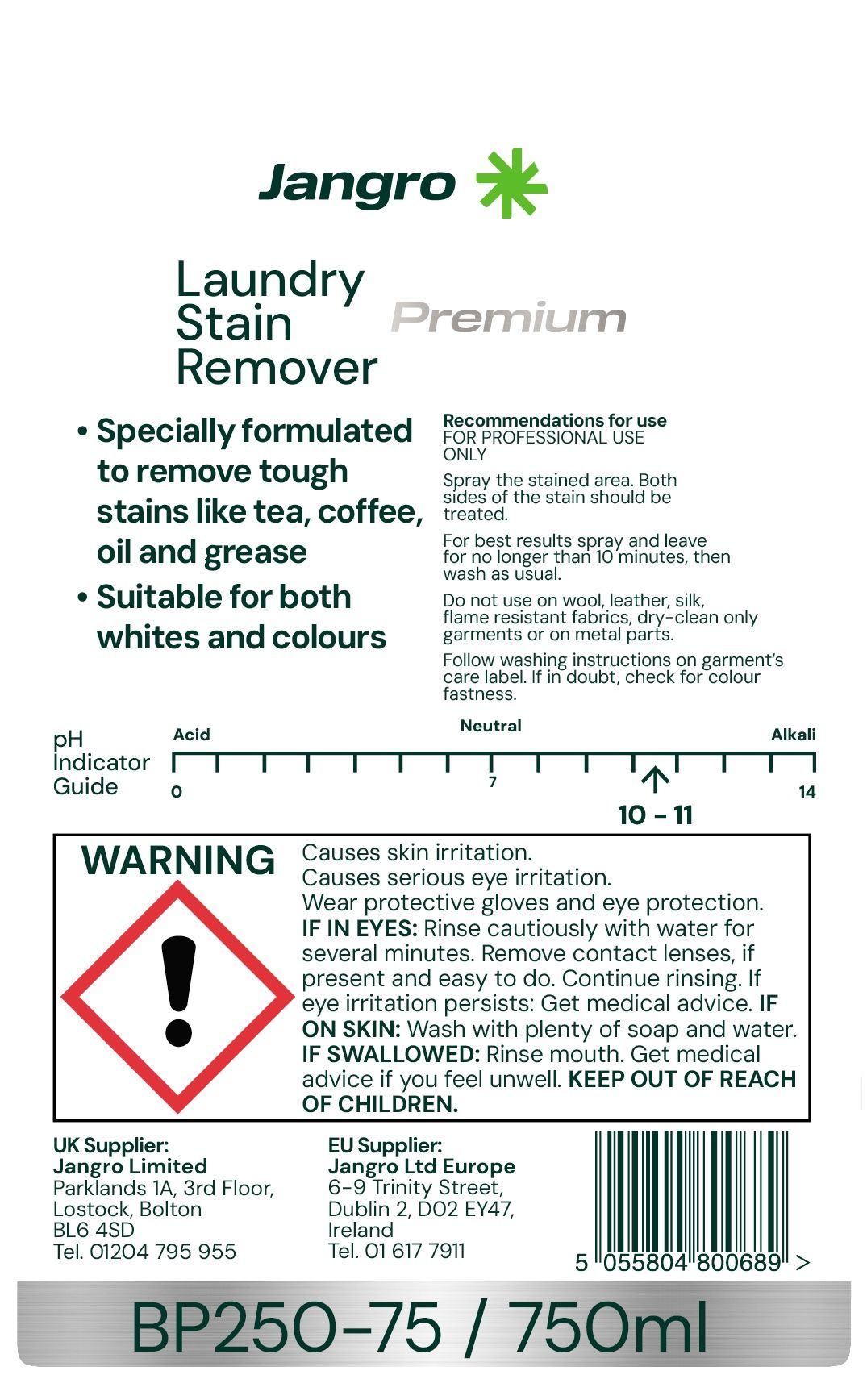 Jangro Premium Laundry Stain Remover - 750ml