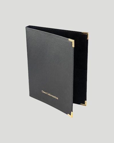 Hotel Guest Information Room Folders - Black