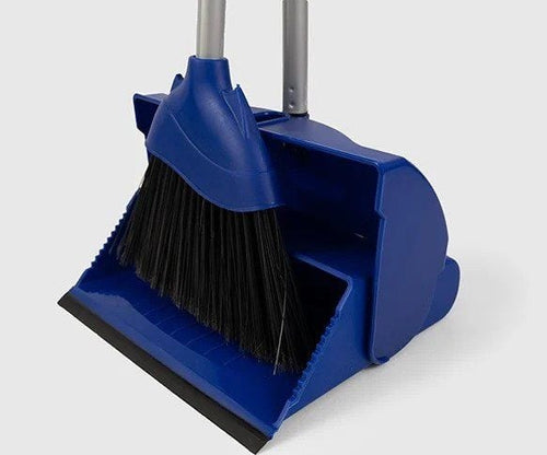 Angle Lobby Dustpan and Soft Brush Set - Blue