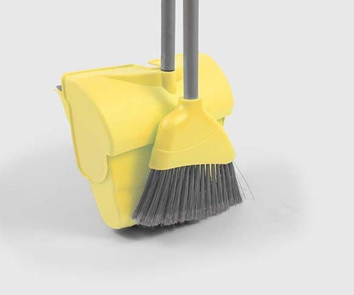 Angle Lobby Dustpan and Soft Brush Set - Yellow