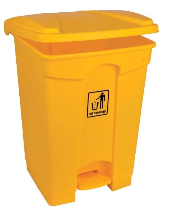 Bin Pedal Polypropylene 45L Yellow