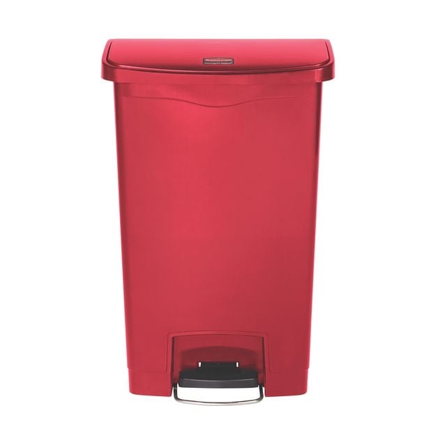 Slim Jim Front Pedal Waste Bin - 50L - Red