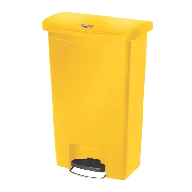 Slim Jim Front Pedal Waste Bin - 50L - Yellow