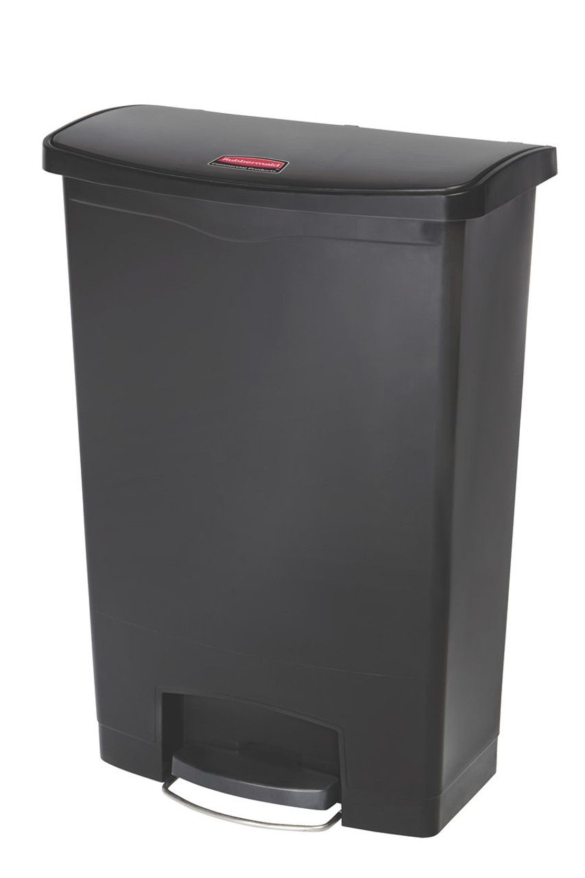 Slim Jim Front Pedal Waste Bin - 90L - Black