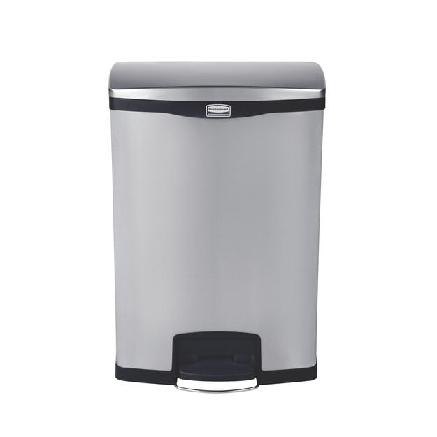 Slim Jim Front Pedal Waste Bin - 90L - Stainless Steel