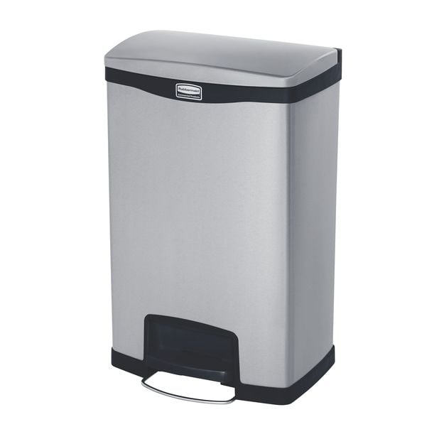 Slim Jim Front Pedal Waste Bin - 50L - Stainless Steel