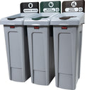 Slim Jim Recycling Station. 3 Stream - General/Mixed Recycling/Food Waste