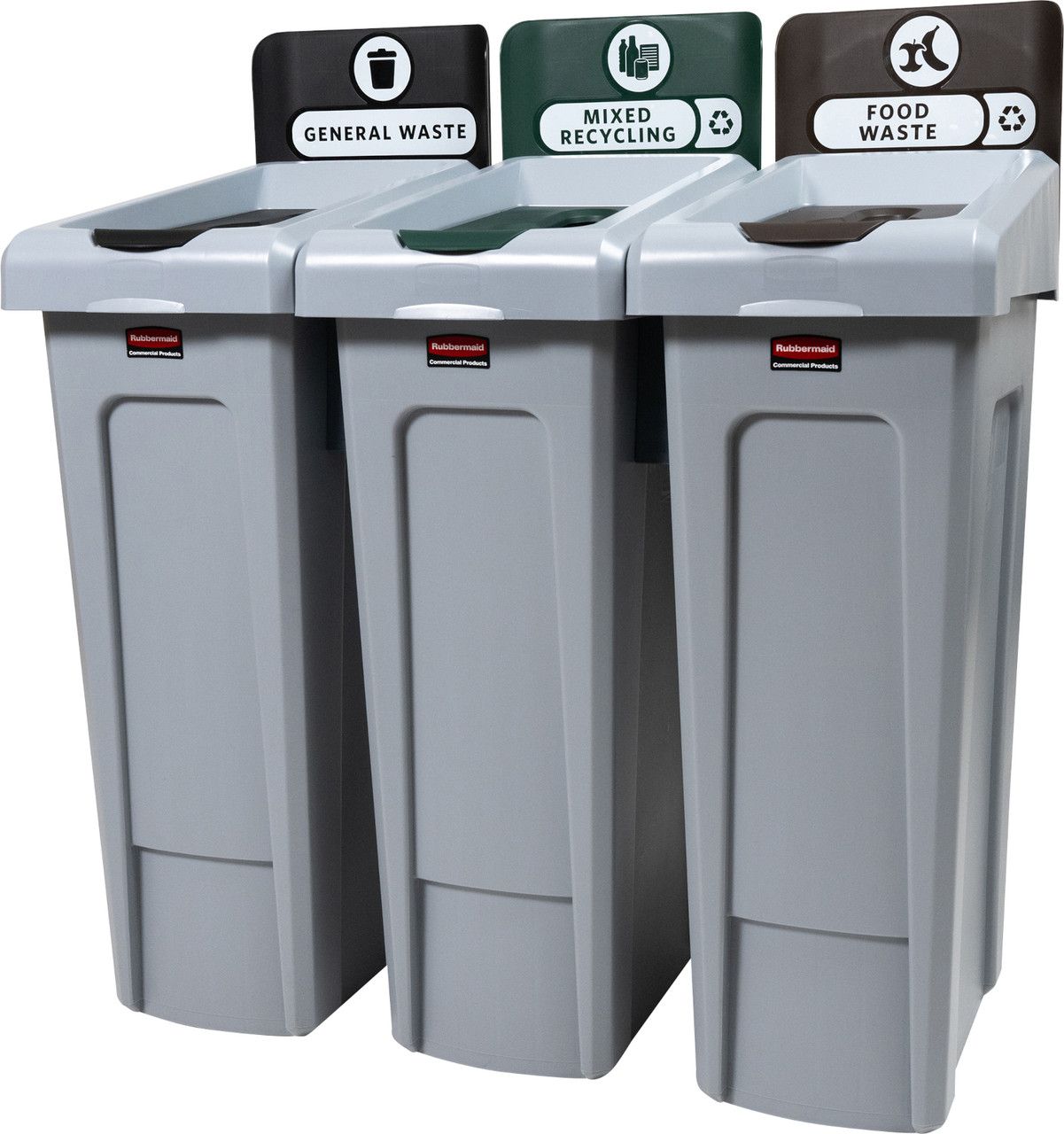 Slim Jim Recycling Station. 3 Stream - General/Mixed Recycling/Food Waste
