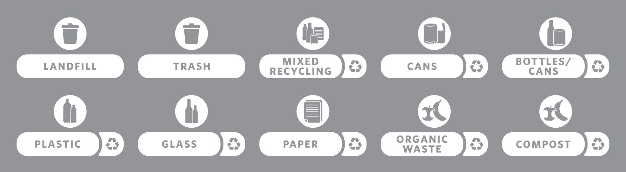 Slim Jim Recycling Station Label Kit