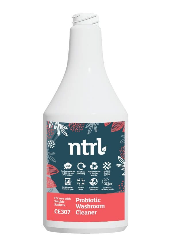 Empty trigger bottle for Jangro ntrl probiotic washroom cleaner sachet