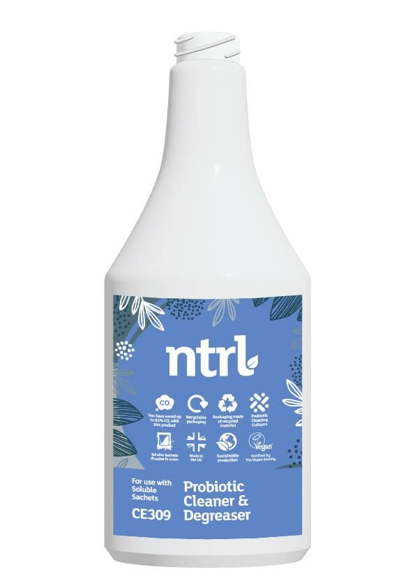 Empty trigger bottle for Jangro ntrl probiotic cleaner degreaser sachet