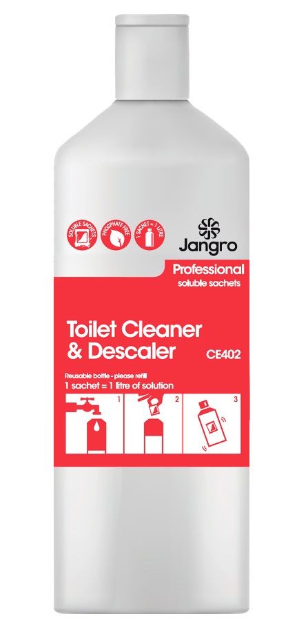 Jangro Professional Toilet Cleaner and Descaler Sachets - Empty Bottle