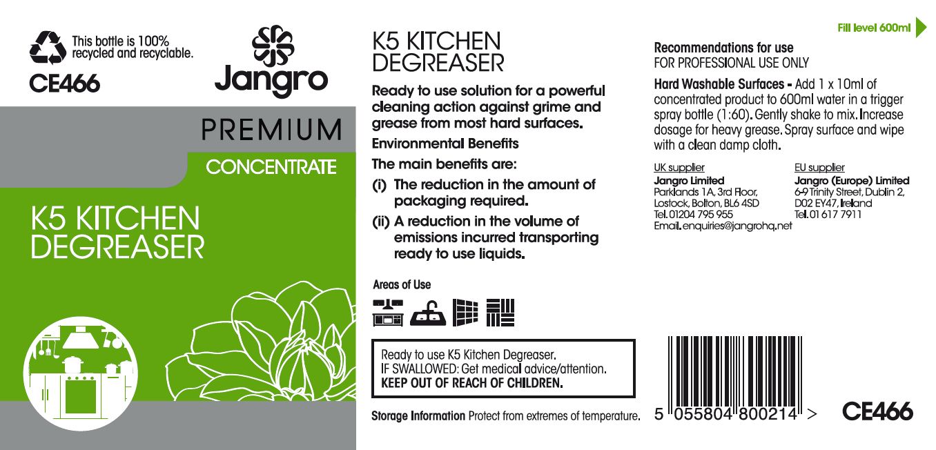 Jangro Premium K5 Kitchen Degreaser - Concentrate - Empty Bottle