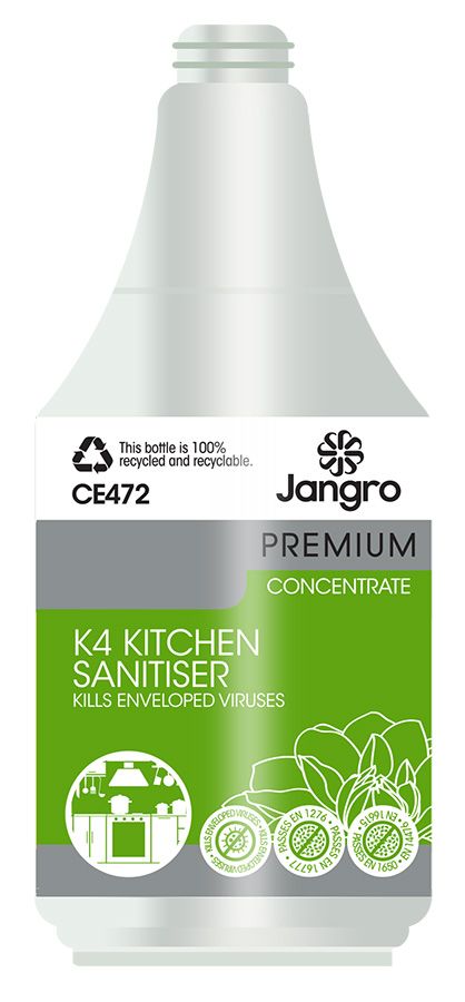 Jangro Premium K4 Kitchen Sanitiser - Concentrate - Empty Bottle
