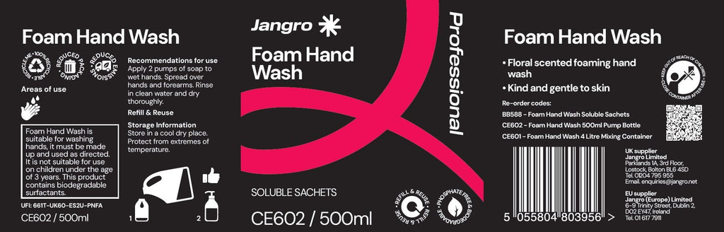 Jangro Professional Foam Hand Wash Pump Dispenser - 500ml