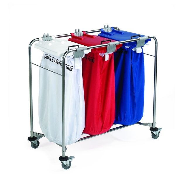 Laundry Cart - 3 Bag - White / Red / Blue
