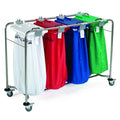 Laundry Cart - 4 Bag - White / Red / Blue / Green