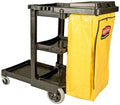 Janitorial Cleaning Cart - Fixed back casters