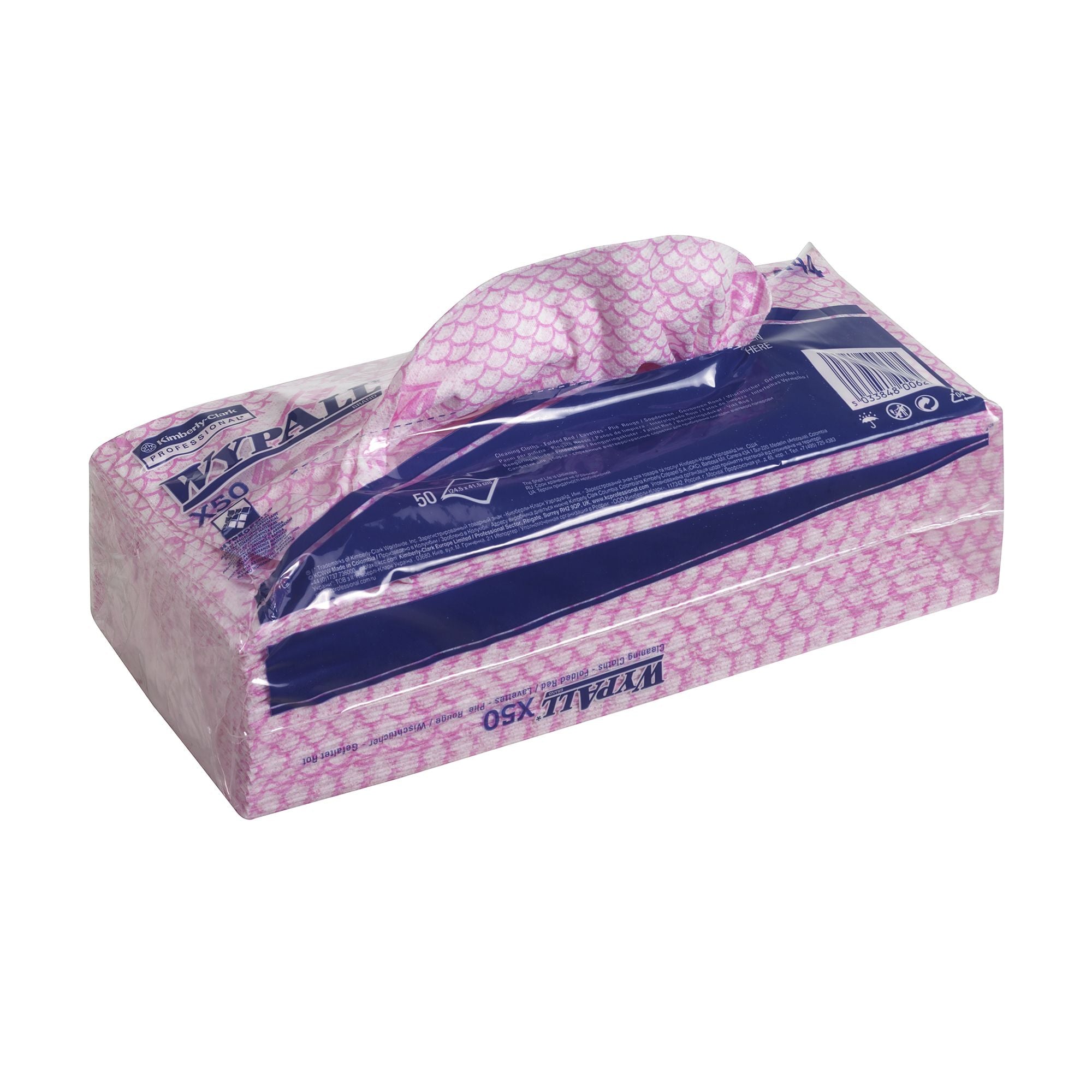 WypAll X50 Interfolded Cleaning Cloths Red