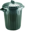 Standard Refuse Bin and Lid - Black plastic 80 litre