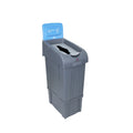 Jangro Grey 80L Recycling Bin with  Glass Bottles and Jars Back Panel