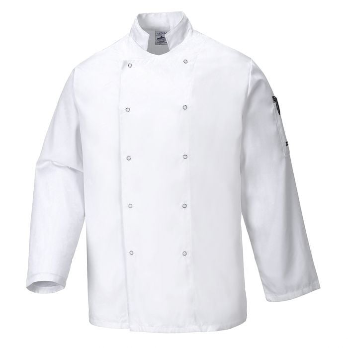 Suffolk Chef's Long Sleeve Jacket - M - White