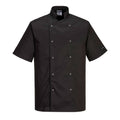 Suffolk Chef's Short Sleeve Jacket - M - Black