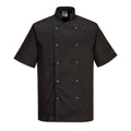 Suffolk Chef's Short Sleeve Jacket - XS - Black