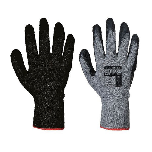 Classic Latex Grip Gloves - 9 / L - Black