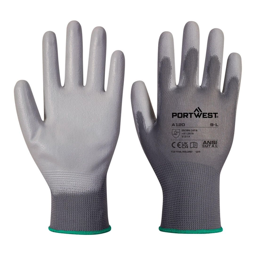 PU Palm Gloves - 8 / M - Grey