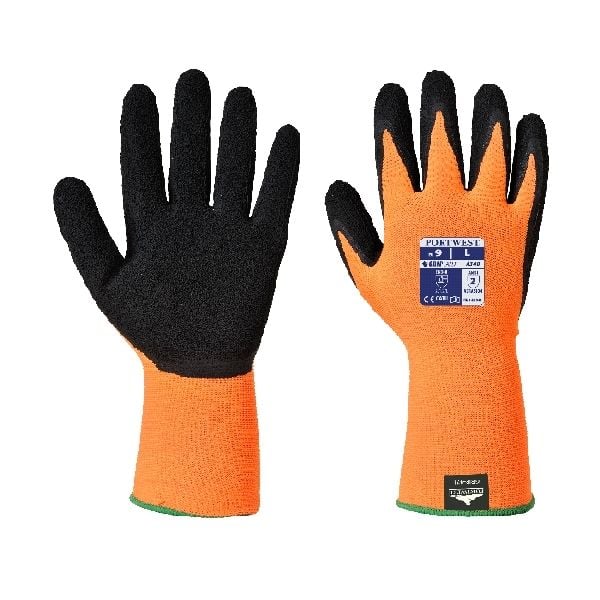 Hi-Vis Grip Gloves - 10 / XL - Orange / Black