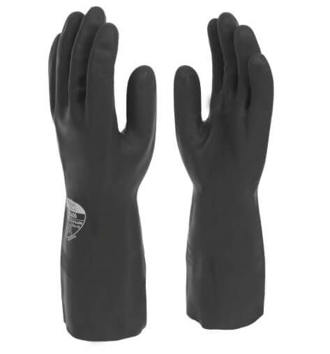 Shield® Heavyweight Rubber Gloves - Medium - Black