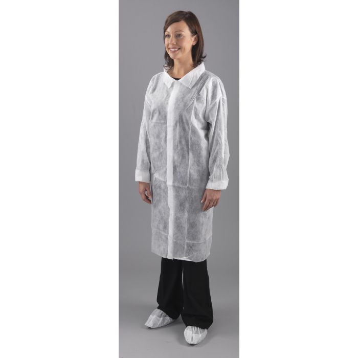 Shield® Non-woven Visitor Coats - Large - White