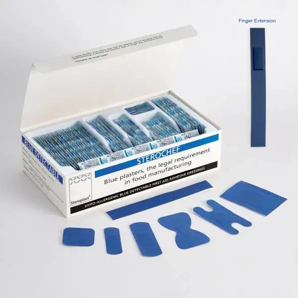 Sterochef Blue Detectable Plasters - Finger Extension