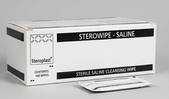 Sterile Saline Moist Cleansing Wipes, 100 Pack