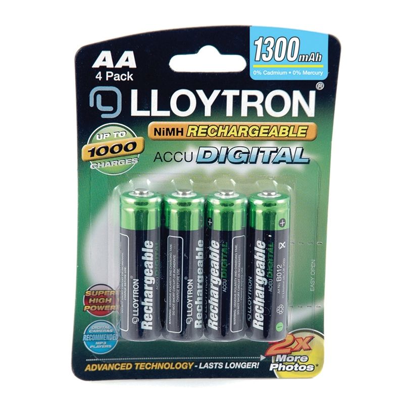 Lloytron Rechargeable Alkaline Batteries - 4 Pack - AA
