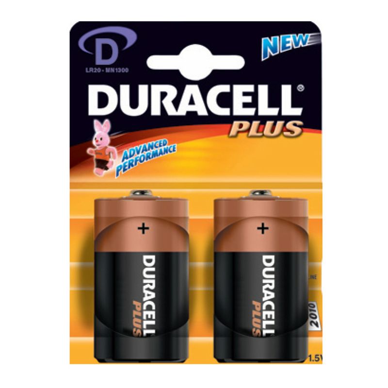 Duracell Plus Alkaline Batteries - 2 Pack - D