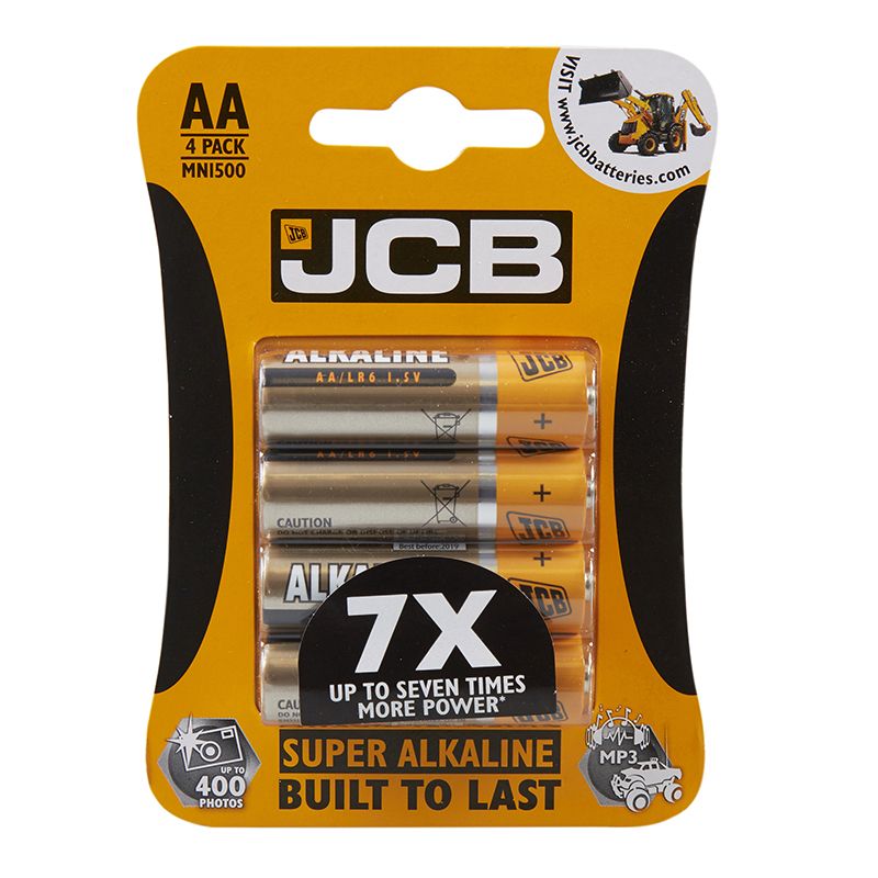 JCB Super Alkaline Batteries - 4 Pack - AA