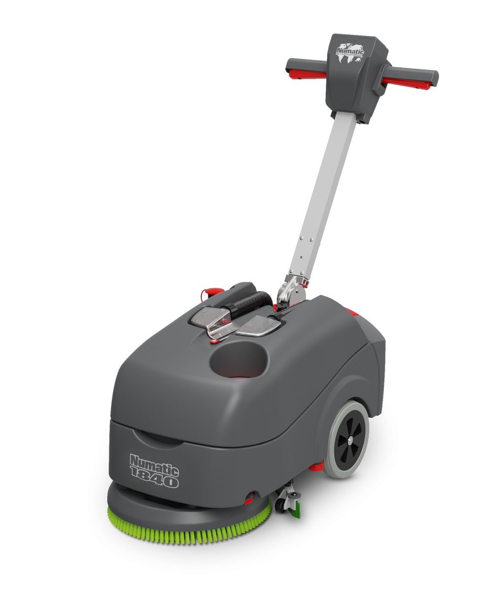 Numatic TTB1840NX-R Cordless Compact Scrubber Dryer with two batteries